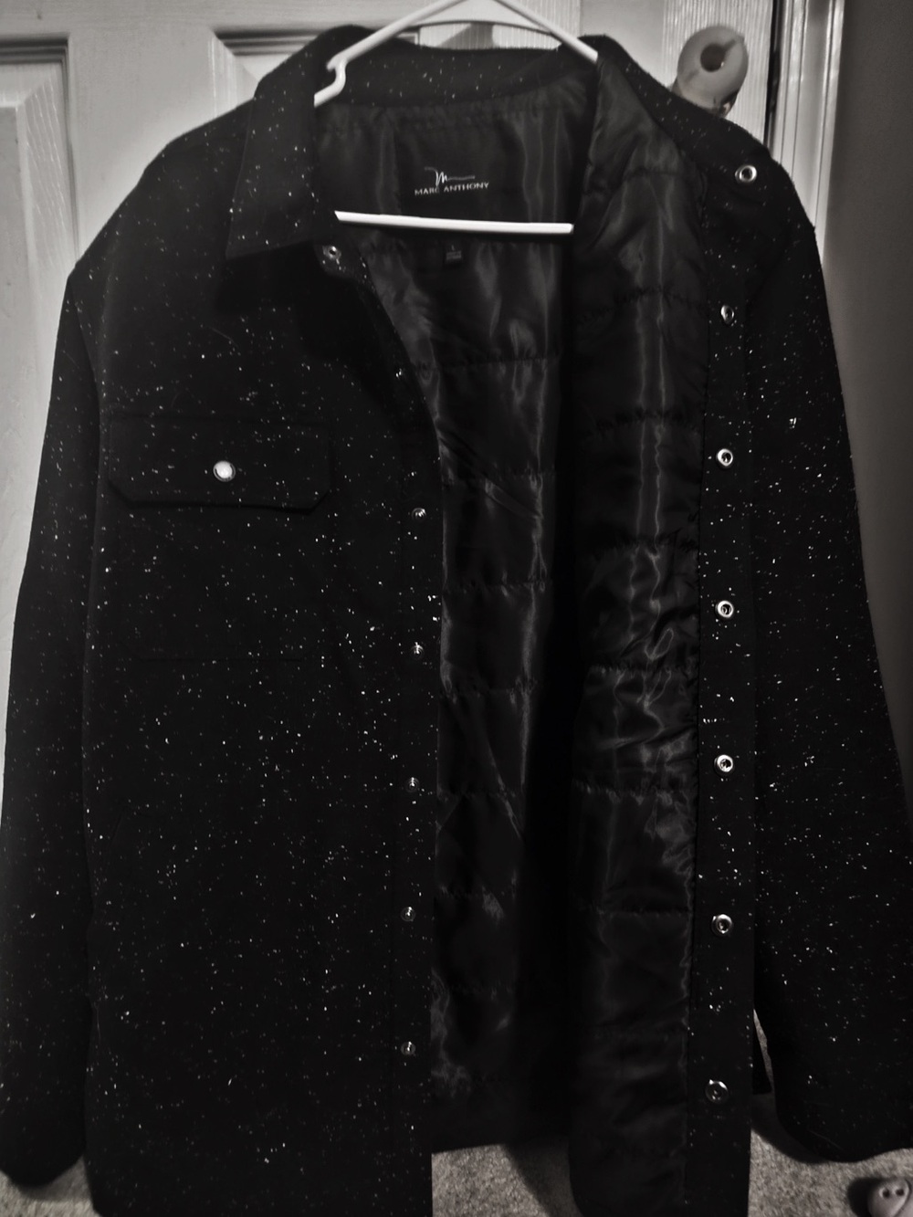 Marc Anthony Black Speckled Lightweight Shirt Jacket